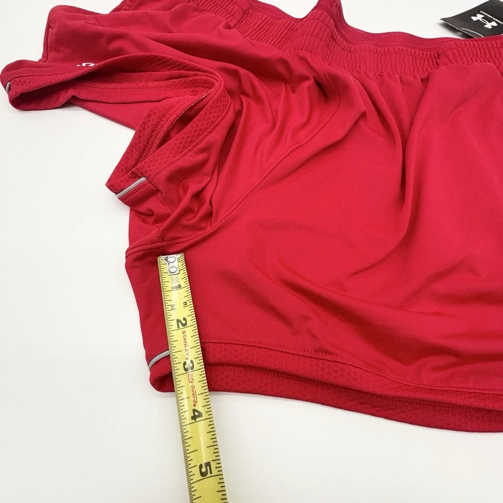 Under Armour SU Field Hockey Shorts Women's XL Red Knit Mid-Length Stretch